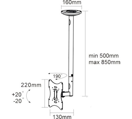 Кронштейн для телевизора Arm Media LCD-1000 черный