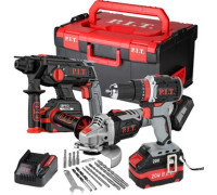 P.I.T. P0005-03 шуруповерт, перфоратор, болгарка, 2 АКБ, кейс