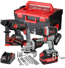 P.I.T. P0005-03 шуруповерт, перфоратор, болгарка, 2 АКБ, кейс