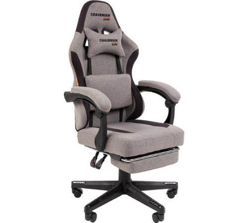 Игровое геймерское кресло CHAIRMAN CH27 ткань, серый/черный