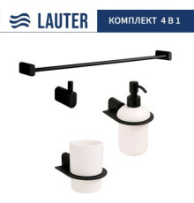 Набор аксессуаров для ванной Lauter 21SH2062 + 21SH42092 + 21SH2092 + 21SH42012 Matt Black, 4 предмета