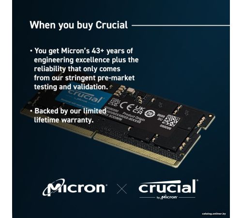 Оперативная память Crucial 16ГБ DDR5 SODIMM 4800МГц CB16GS4800