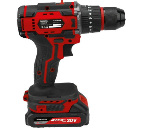 Ударная дрель-шуруповерт StarWind CD20-2.0/2.0HS1 с 2-мя АКБ, кейс