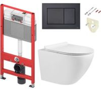 Унитаз подвесной Grado GD-W203T + TECE 9400414 с кнопкой смыва