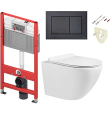 Унитаз подвесной Grado GD-W203T + TECE 9400414 с кнопкой смыва