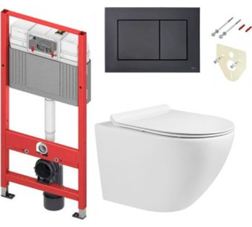 Унитаз подвесной Grado GD-W203T + TECE 9400414 с кнопкой смыва