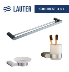 Набор аксессуаров для ванной Lauter 21SH1061 + 21SH1051 + 21SH7021 Chrome, 3 предмета