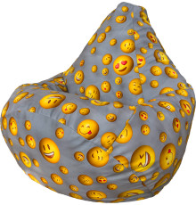 Кресло-мешок Flagman Груша Макси XXL Г2.5-346 Smailiki 06, светло-серый