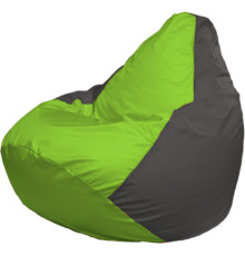 Кресло-мешок Flagman Груша Макси Г2.1-156 серый темный/салатовый