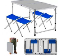 Стол со стульями Bison C-4-50*100-WT