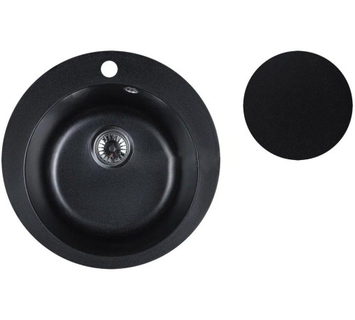 Кухонная мойка Marblan Orbi оникс, с сифоном