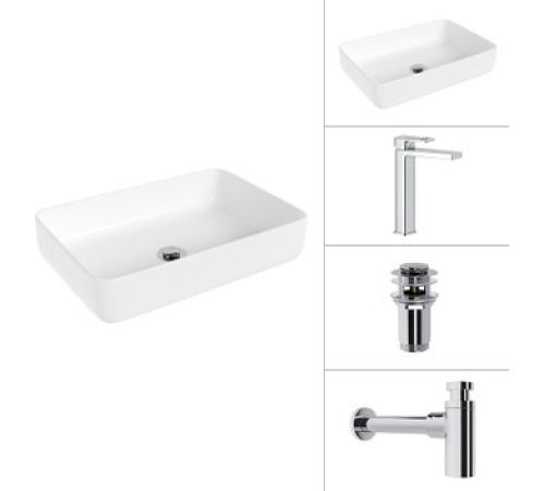 Умывальник Lauter 21487-50+Cascade 21СК0655C+сифон 21635CH+дон.клапан 21190CH хром