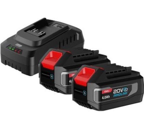 Аккумулятор с зарядным устройством Deli EDE-CM20A4E 20В/2x4 Ah + 20В