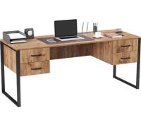 Стол Soma Slava 180x66 дуб крафт золотой/черный