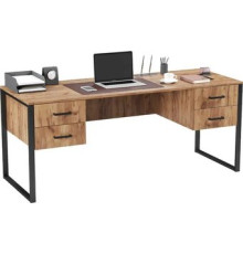 Стол Soma Slava 180x66 дуб крафт золотой/черный