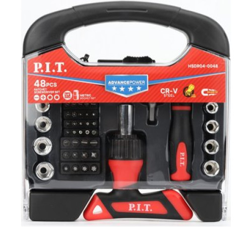 Набор отвертка с битами и головками P.I.T. Advance HSDR04-0048 48 предметов