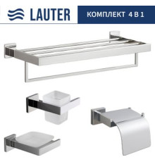 Набор аксессуаров для ванной Lauter 21SH71061 + 21SH71051 + 21SH71101 + 21SH71151 Chrome, 4 предмета