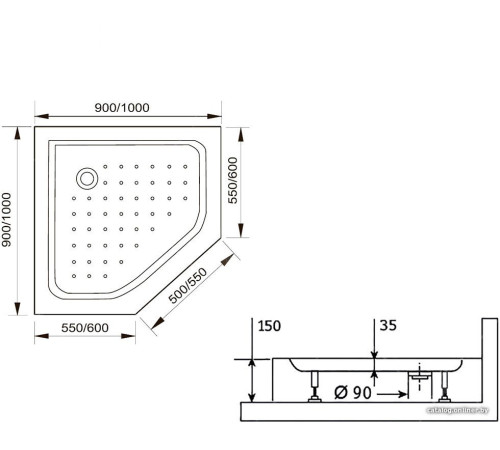 Душевой поддон RGW LUX/TN-TR 16180500-41 100x100