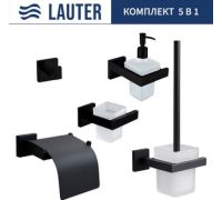 Набор аксессуаров для ванной Lauter 21SH71062 + 21SH71092 + 21SH71102 + 21SH71092 + 21SH71112 Matt Black, 5 предметов