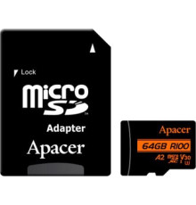 Карта памяти Apacer microSDXC AP64GMCSX10U8-R 64GB с адаптером
