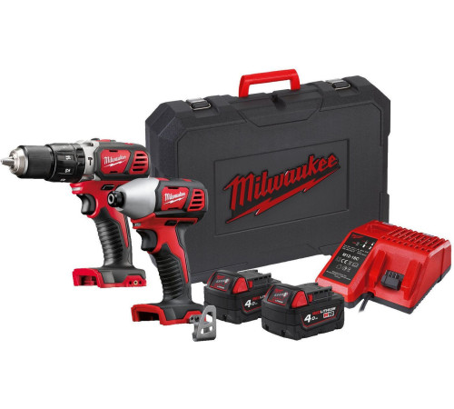 Milwaukee M18 BPP2C-402C 4933443552 шуруповерт, винтоверт, 2 АКБ, кейс