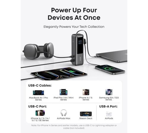 Внешний аккумулятор Anker A1695 165W 25000mAh черный