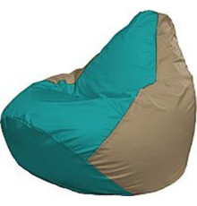 Кресло-мешок Flagman Груша Медиум Г1.1-289 бирюзовый/тёмно-бежевый