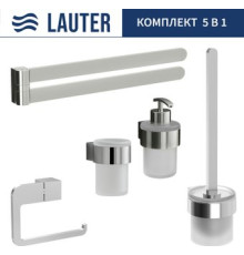 Набор аксессуаров для ванной Lauter 21TS3018 + 21TS3020 + 21TS3014 + 21TS3003 + 21TS3022 Chrome, 5 предметов
