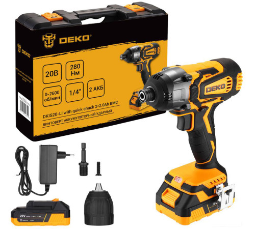 Винтоверт Deko DKIS20-Li Set 063-4392 с 2-мя АКБ, кейс