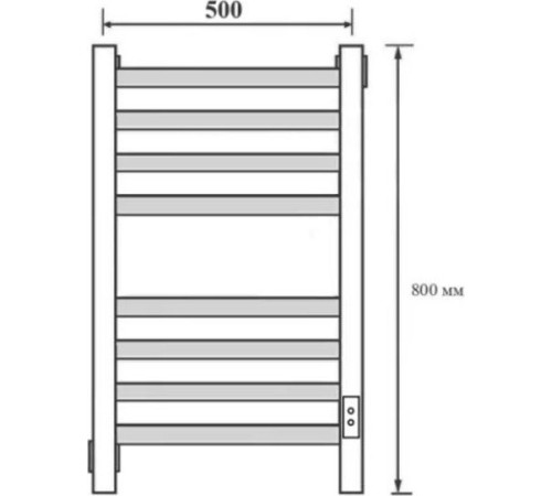 Полотенцесушитель Маргроид Вид 81/10 СНШ Профильный 80x50 сатин, таймер справа