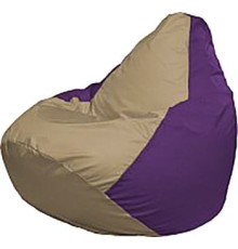 Кресло-мешок Flagman Груша Мега Super Г5.1-79 тёмно-бежевый/фиолетовый