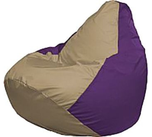 Кресло-мешок Flagman Груша Мега Super Г5.1-79 тёмно-бежевый/фиолетовый