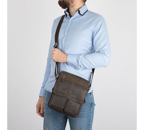 Сумка через плечо Poshete 196-3143-YB42-DBW коричневый