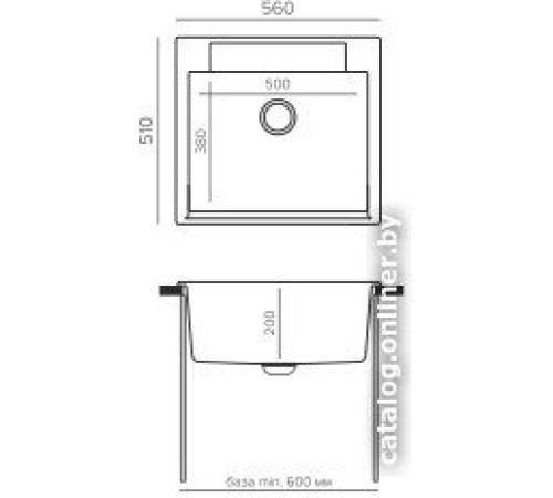 Кухонная мойка Polygran Argo 560 светло-серый