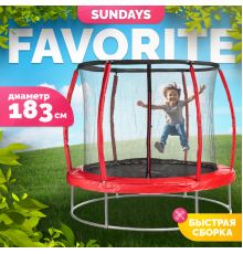 Батут Sundays Favorite Premium 6FT красный, с сеткой