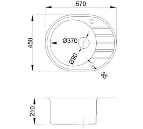 Кухонная мойка БелЭворс New Lux R черный, без сифона