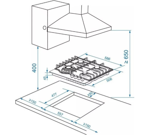 Варочная панель ZorG HAG62 FDW white