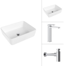 Умывальник Lauter 21674 + Cascade 21СК0655C с сифоном 21635CH хром