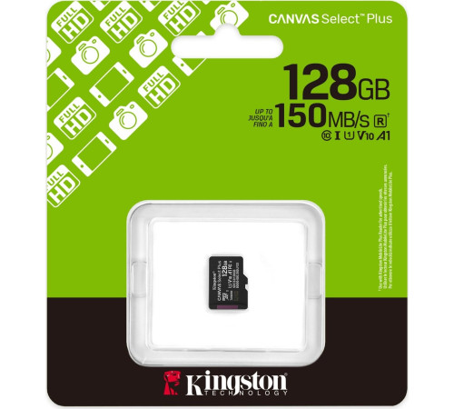 Карта памяти Kingston Canvas Select Plus microSDXC 128GB SDCS3/128GBSP