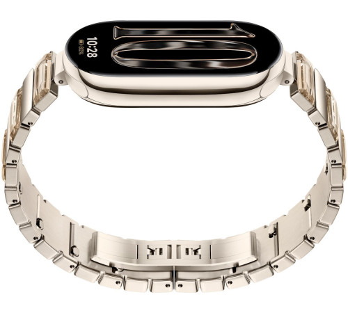 Фитнес-браслет Xiaomi Smart Band 10 искрящееся золото, с золотистым металлическим браслетом, международная версия