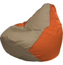Кресло-мешок Flagman Груша Г2.1-90 тёмно-бежевый/оранжевый