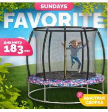 Батут Sundays Favorite Premium 6FT смайл, с сеткой