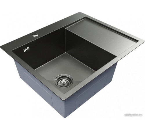 Кухонная мойка Mixline Pro 552926 черный графит, с сифоном