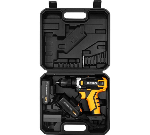 Дрель-шуруповерт Deko Sharker 16V 083-1108 с 2-мя АКБ, кейс