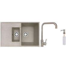 Кухонная мойка БелЭворс Forma R + смеситель W4998-4 + дозатор L405-1 бежевый