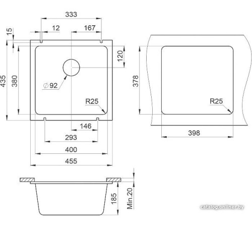 Кухонная мойка Granula GR-3801 алюминиум