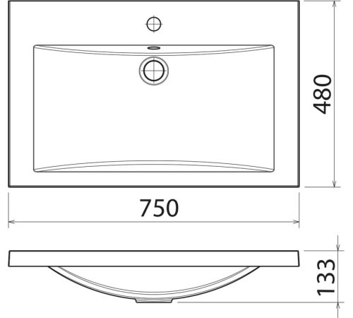 Умывальник Florentina Анита 750 антрацит