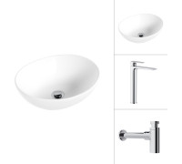 Умывальник Lauter 21652 + Reef 21CK8678C с сифоном 21635CH хром