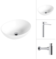 Умывальник Lauter 21652 + Reef 21CK8678C с сифоном 21635CH хром