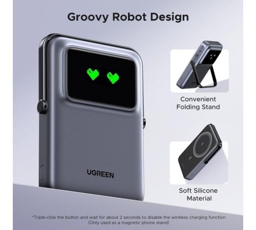 Внешний аккумулятор Ugreen PB764 10000mAh серый